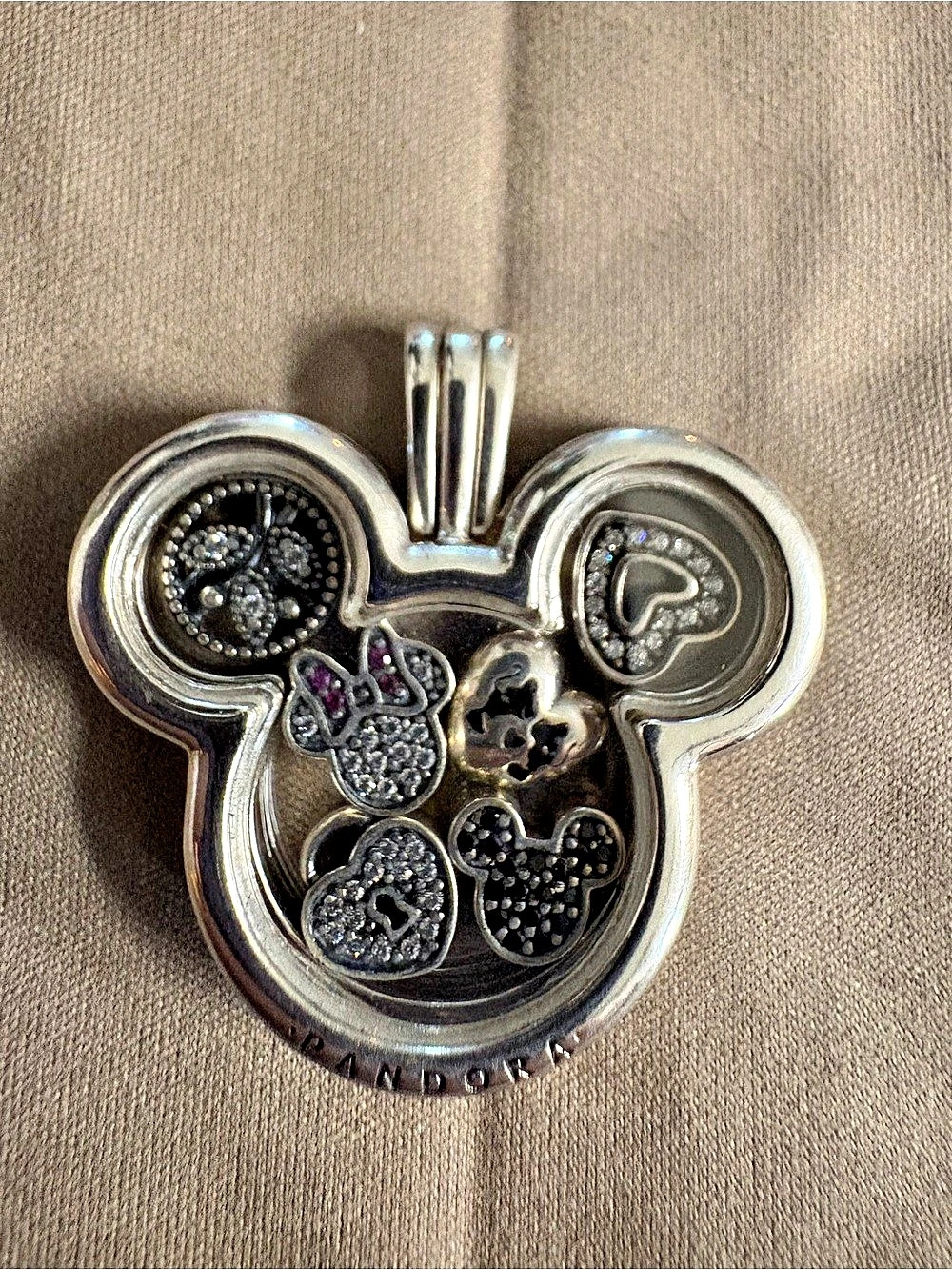Pandora Disney Mickey Mouse locket with mini charms